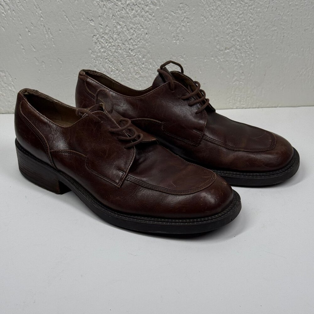Kenneth Cole New York Mens Oxford Shoes Brown Leather Lace Up Size 11.5M